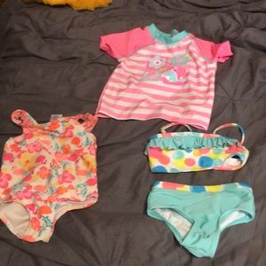 Toddler girl bathing suit bundle